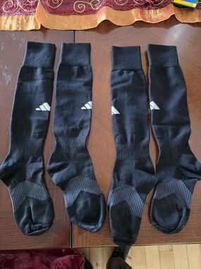 adidas Black Athletic Crew Socks with White Trefoil Logo